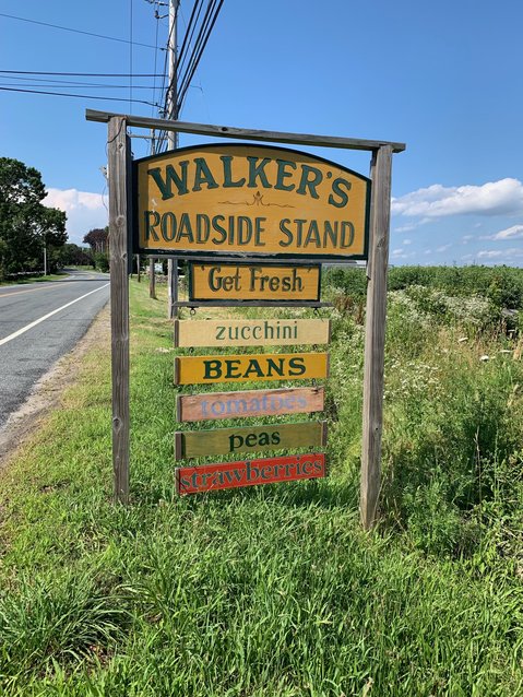 The Walker's stand sign, like the rest of the farm, burst with color and was instantly recognizable from a ways off.